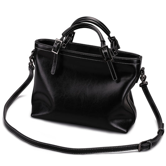 Women's Stylish Leather Simple Commuter Style Shoulder Bags