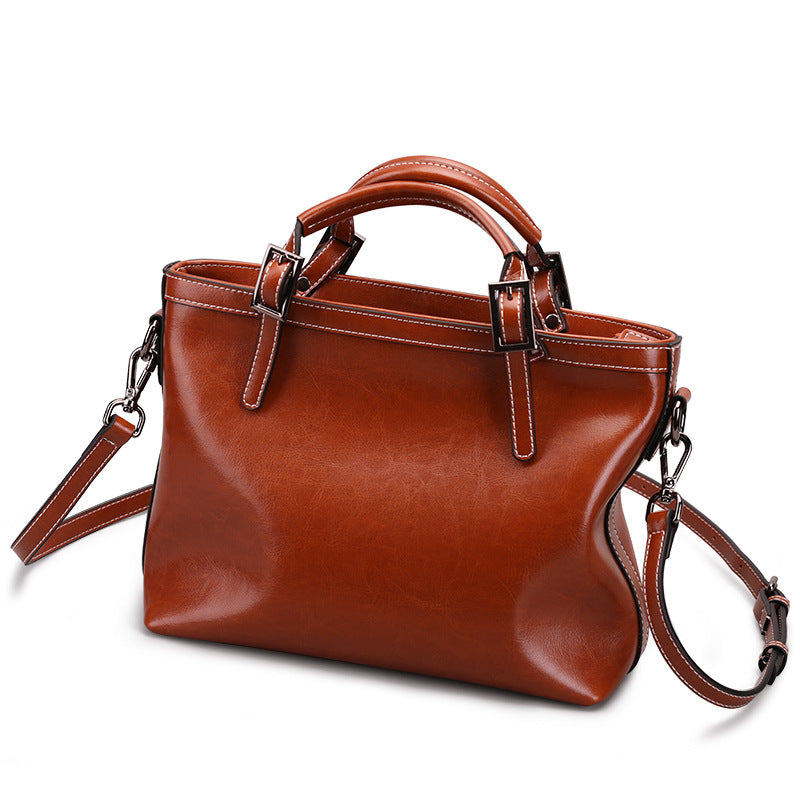 Women's Stylish Leather Simple Commuter Style Shoulder Bags
