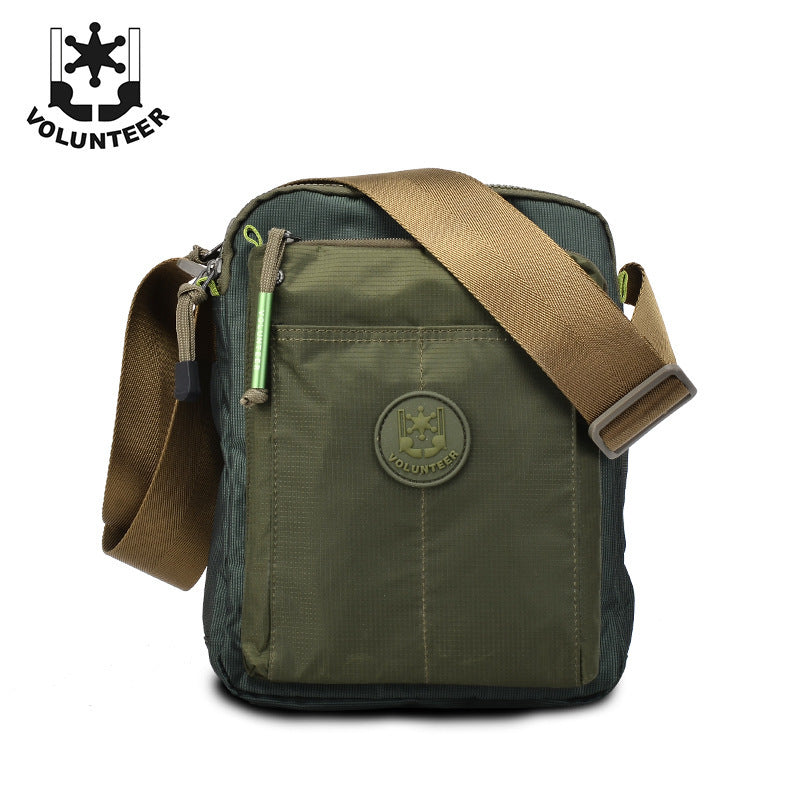 Men's Vertical Design Waterproof Nylon Cloth Men's Messenger Bags