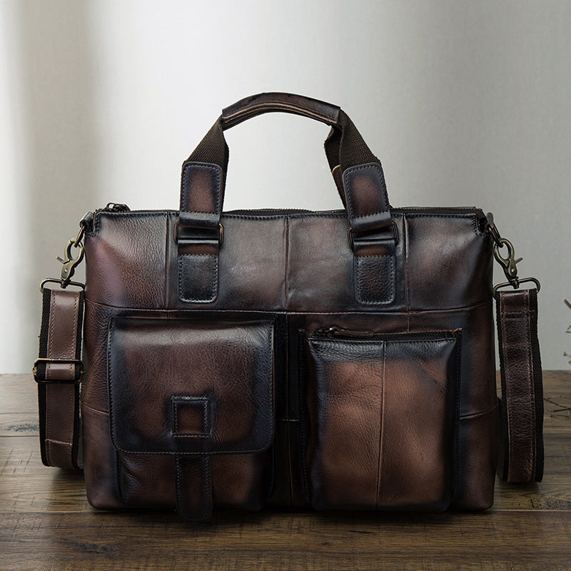 Men's First Layer Crazy Horse Leather Cowhide Bags