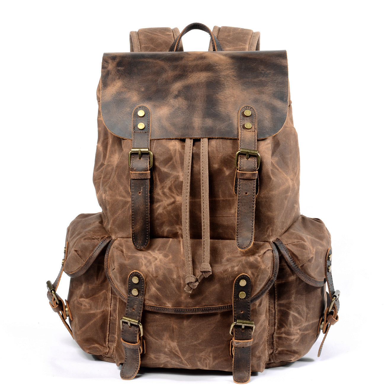 Men's Korean Style Households Waterproof Oil Wax Backpacks