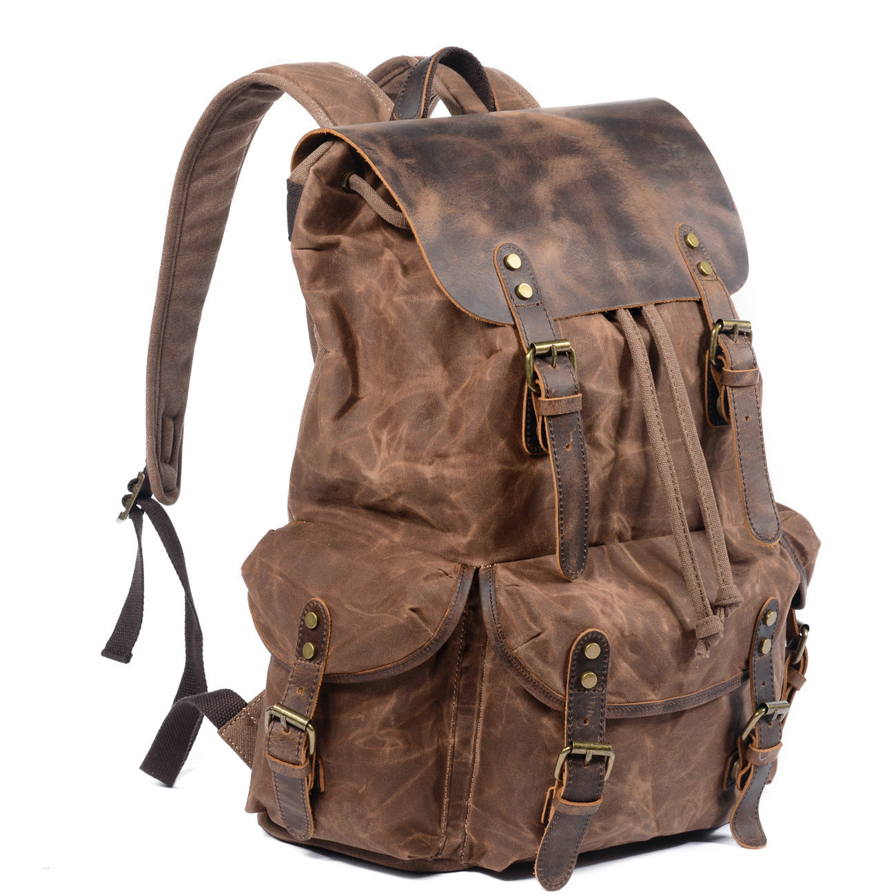 Men's Korean Style Households Waterproof Oil Wax Backpacks
