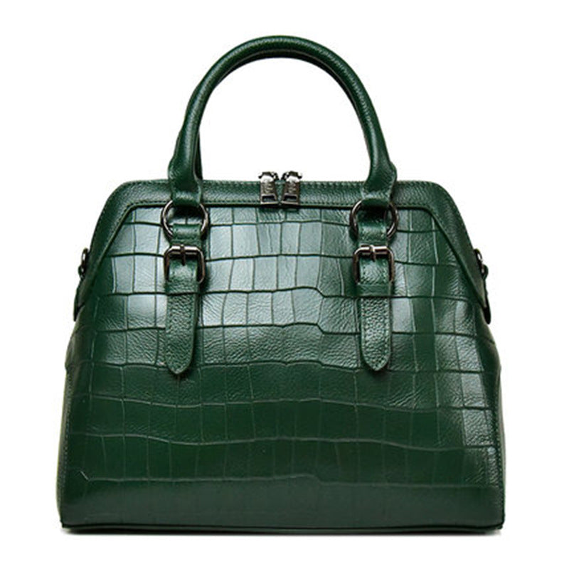 Women's Leather Shell Fashion Crocodile Pattern Cowhide Bags