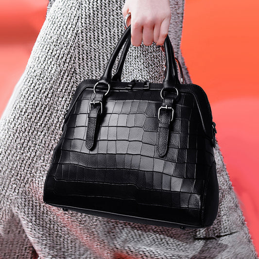 Women's Leather Shell Fashion Crocodile Pattern Cowhide Bags