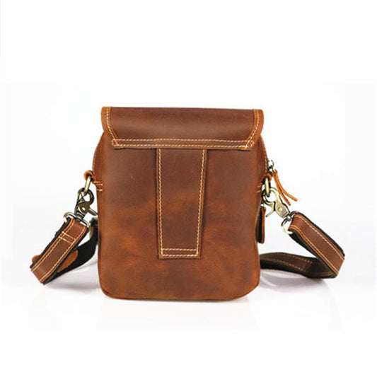 Men's Vertical Cover Top Layer Cowhide Crazy Horse Men's Shoulder Bags