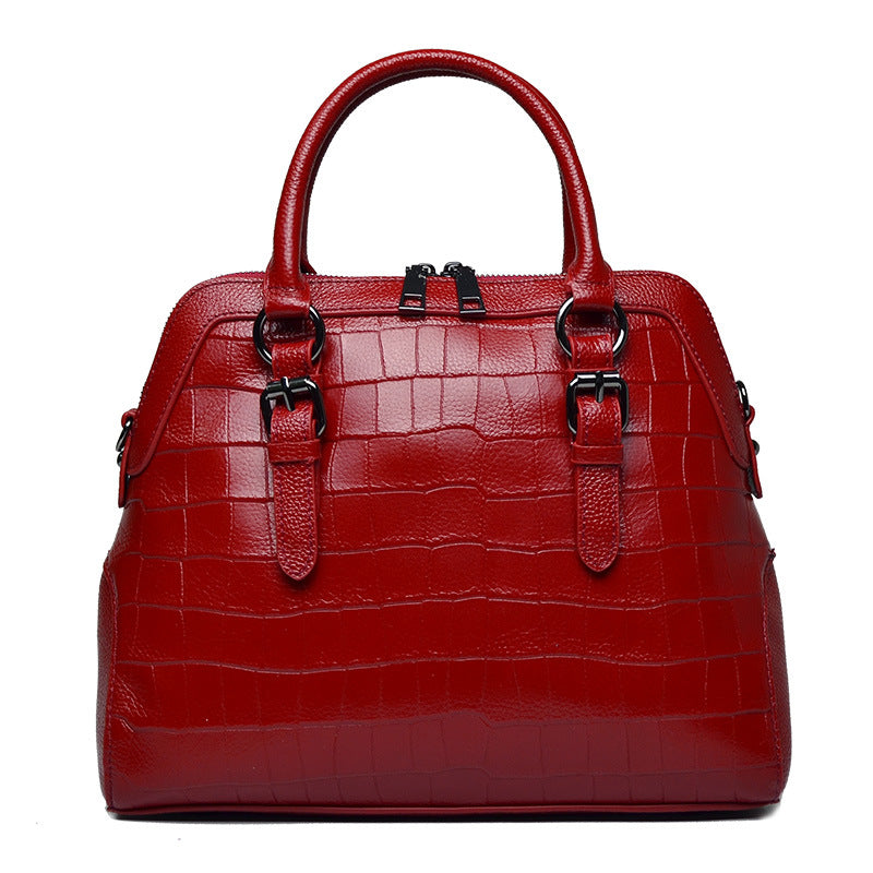 Women's Leather Shell Fashion Crocodile Pattern Cowhide Bags