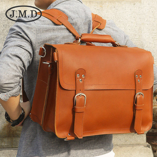 Men's Vintage Leather Vegetable Tanned Computer Large Men's Briefcases