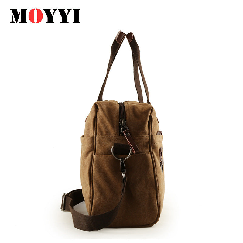 Men's Fashion Retro Canvas Portable Zippered Men's Messenger Bags