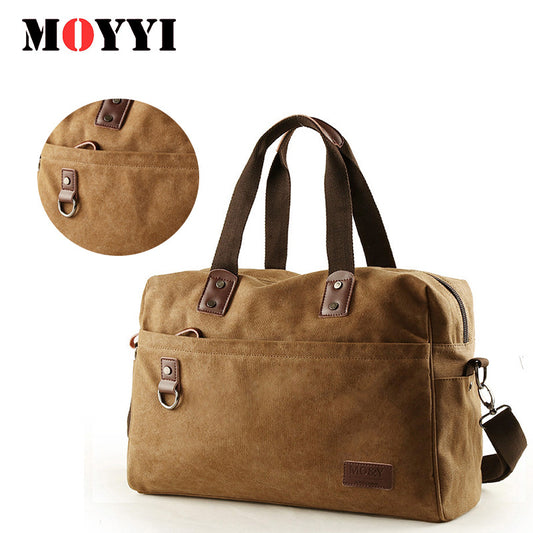 Men's Fashion Retro Canvas Portable Zippered Men's Messenger Bags