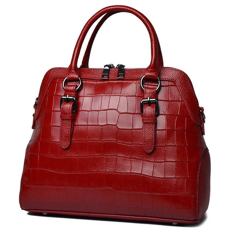 Women's Leather Shell Fashion Crocodile Pattern Cowhide Bags