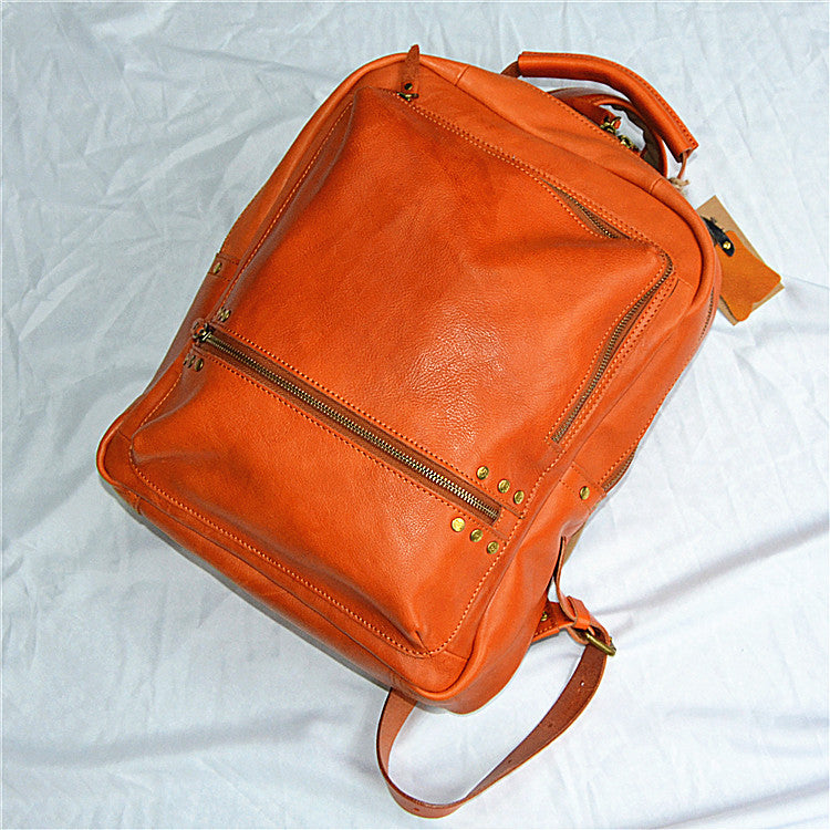 Genuine Leather Vintage Vegetable Tanned Washing Travel Bags