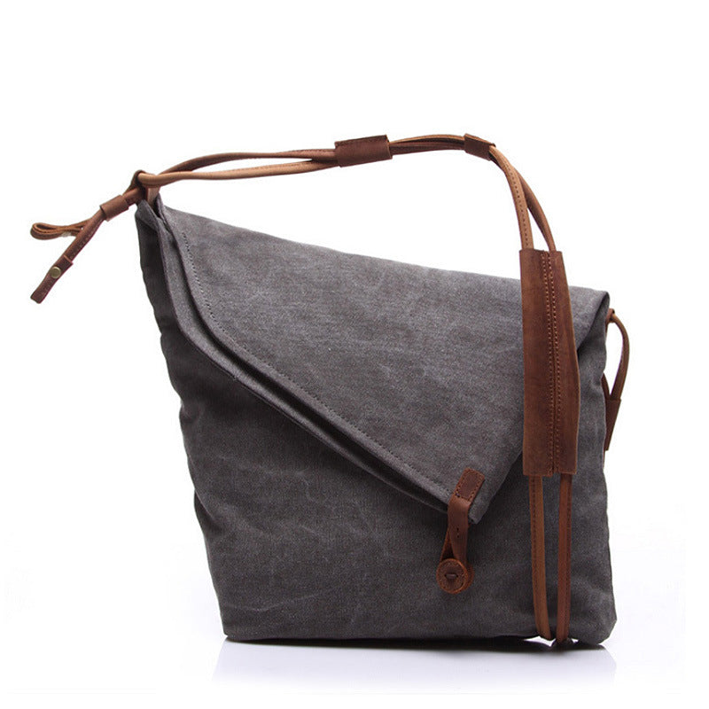Women's & Men's & Canvas Crazy Horse Leather Trend Cloth Men's Messenger Bags