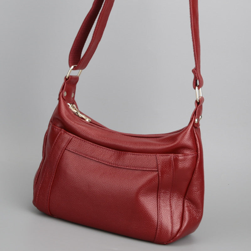 Women's Street Fashion Leather Solid Color Pillow Shoulder Bags