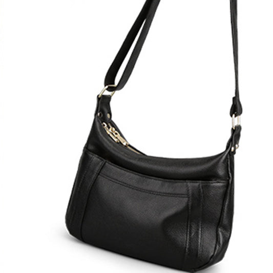 Women's Street Fashion Leather Solid Color Pillow Shoulder Bags