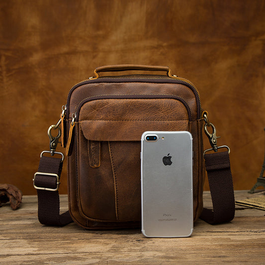 Men's Layer Crazy Horse Skin Cowhide Retro Bags