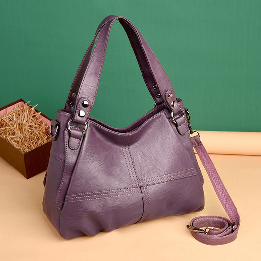 Women's Retro Mom Large Capacity Soft Leather Handbags