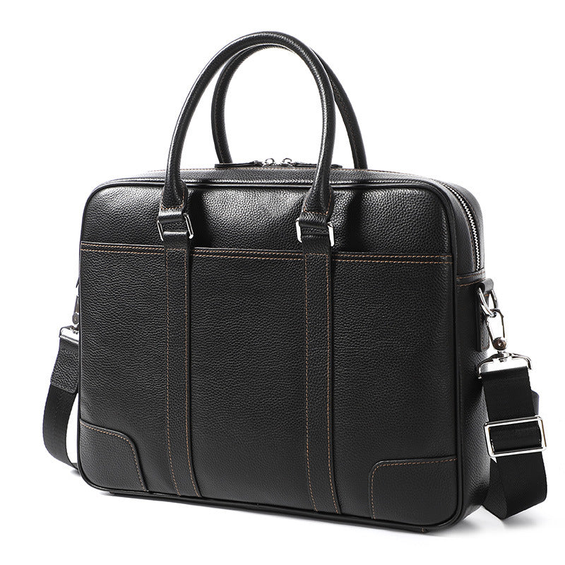Men's Leather Horizontal First Layer Cowhide Computer Men's Briefcases