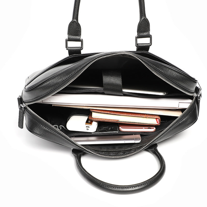 Men's Leather Horizontal First Layer Cowhide Computer Men's Briefcases