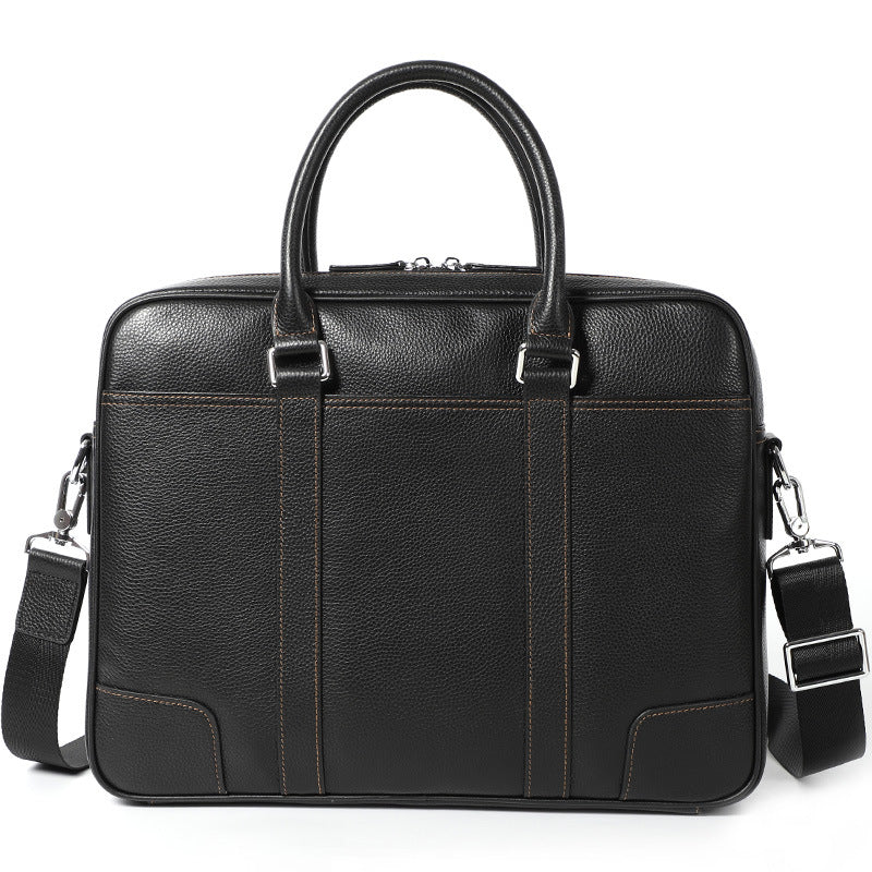 Men's Leather Horizontal First Layer Cowhide Computer Men's Briefcases