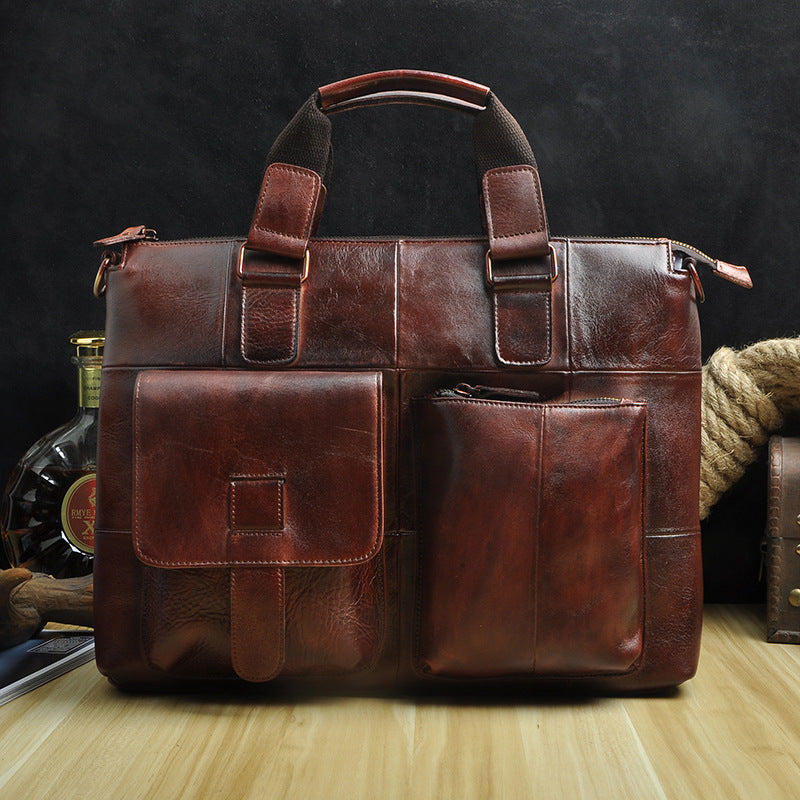 Men's First Layer Crazy Horse Leather Cowhide Bags