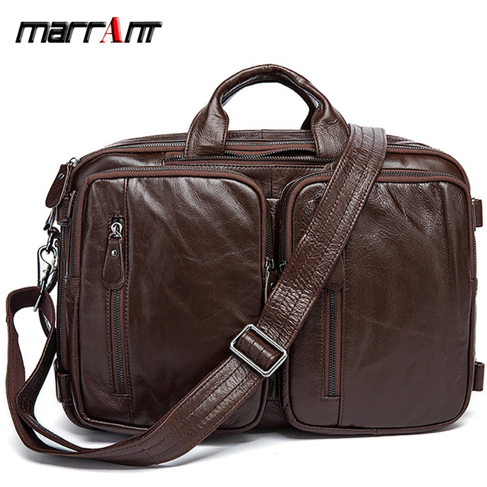 Men's First Layer Cowhide Retro Official Document Men's Messenger Bags