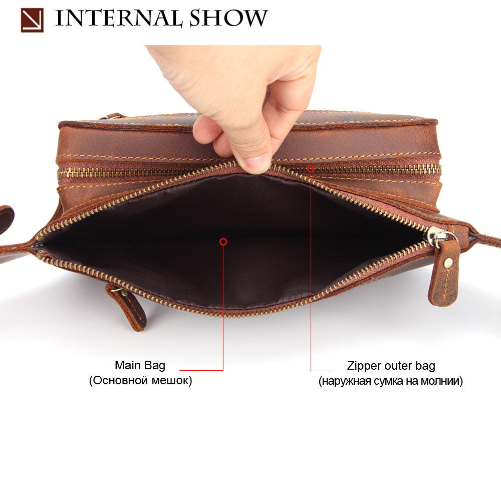 Men's Top Layer Crazy Horse Skin Storage Men's Waist Packs