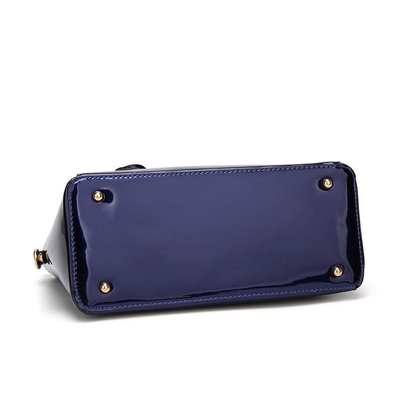 Women's Spring Fashion Patent Leather Elegant Bright Shoulder Bags