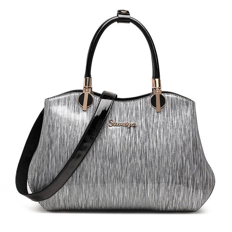 Women's Leather Mother Shiny Patent Portable Big Handbags