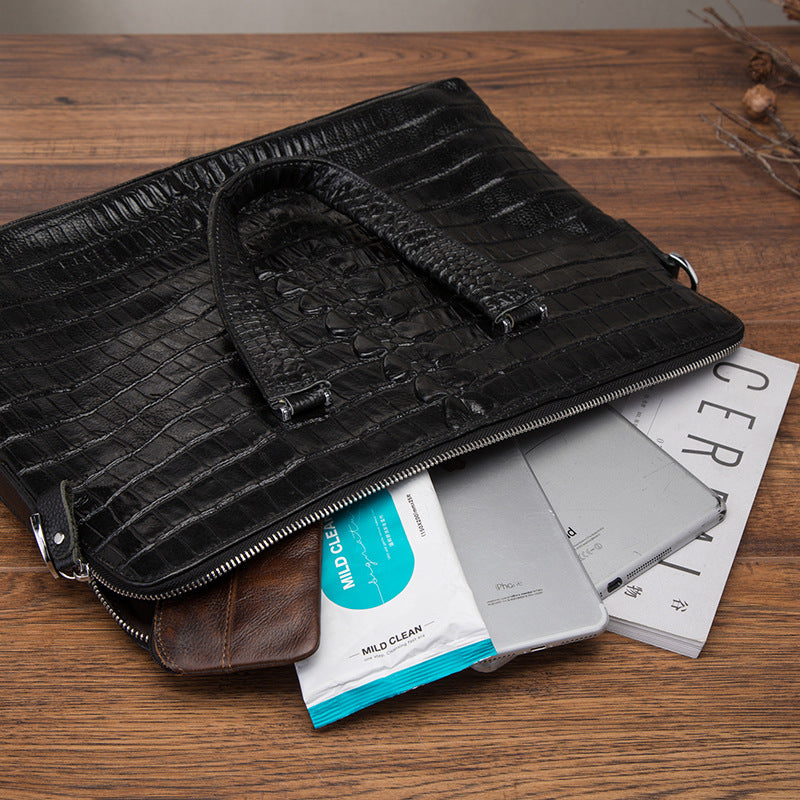 Men's Layer Oil Wax Skin Cowhide Original Single Men's Briefcases