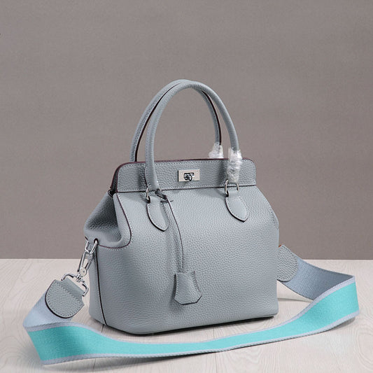 Women's Layer Cowhide Milk Carton Portable Korean Crossbody Bags