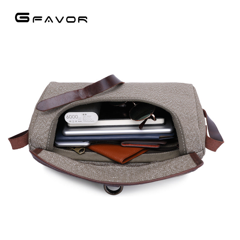 Women's & Men's & Canvas Horizontal Vintage Pepper Salt Men's Messenger Bags