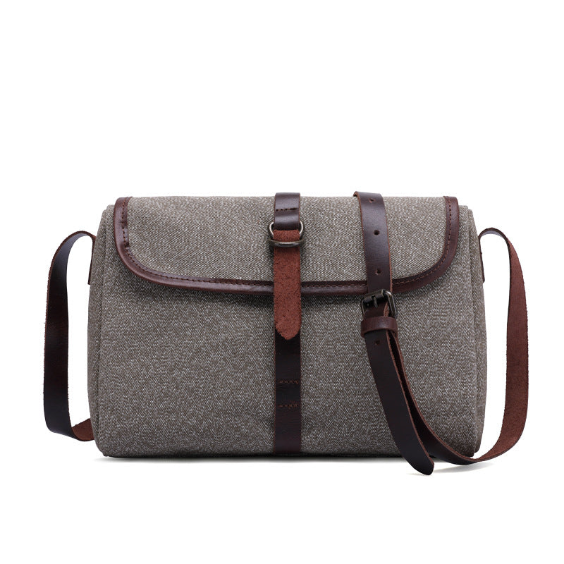 Women's & Men's & Canvas Horizontal Vintage Pepper Salt Men's Messenger Bags