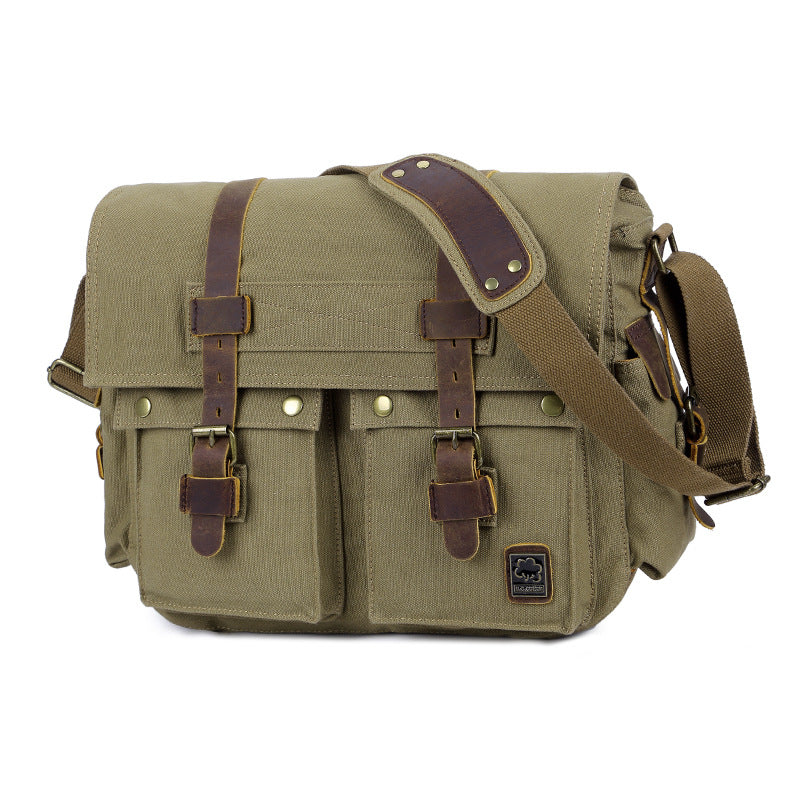 Men's Cotton Canvas Simple Medium Large Capacity Men's Messenger Bags