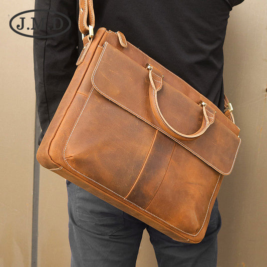Men's Business Trip Computer Top Layer Cowhide Men's Briefcases