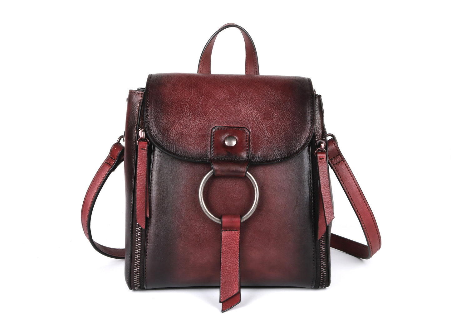 Women's Retro Brushed Color First Layer Cowhide Shoulder Bags
