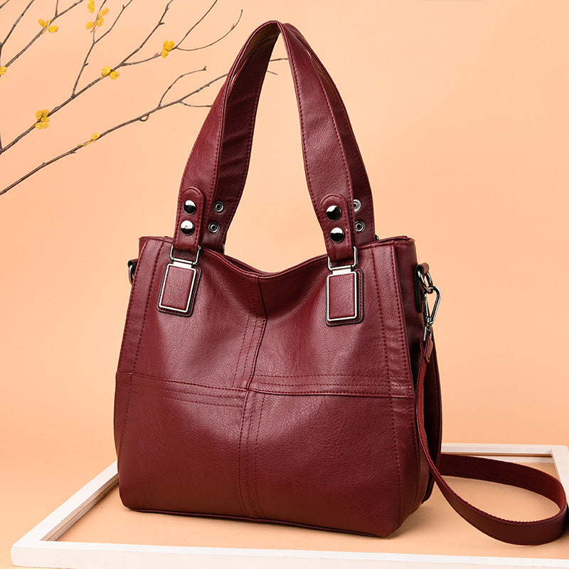 Women's Large Capacity Portable Big Mother Simple Shoulder Bags