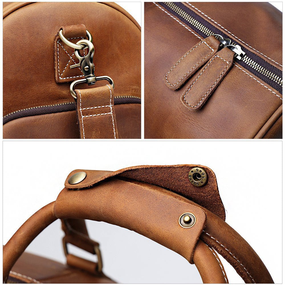 Women's & Men's & Traveling First Layer Cowhide Large Travel Bags