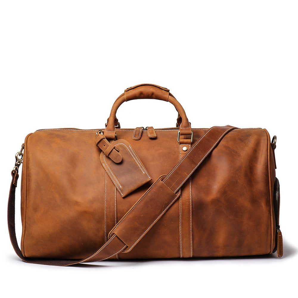 Women's & Men's & Traveling First Layer Cowhide Large Travel Bags