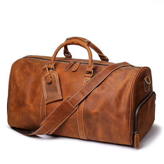 Women's & Men's & Traveling First Layer Cowhide Large Travel Bags