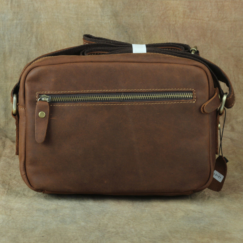 Men's Crazy Horse Leather Retro Korean Business Men's Messenger Bags