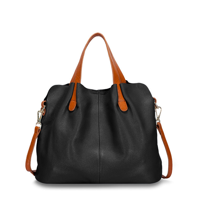 Women's Layer Cowhide Big Female Genuine Leather Shoulder Bags