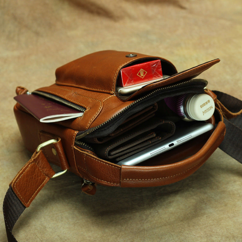 Men's Shi Retro First Layer Cowhide Genuine Men's Shoulder Bags