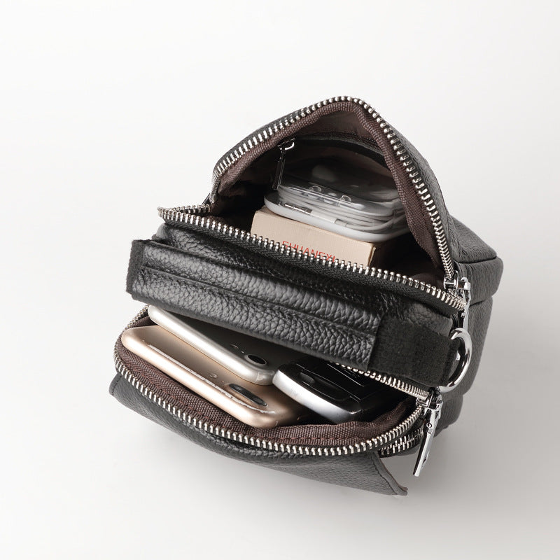 Men's Mini Genuine Leather Fashion Cowhide Daily Men's Shoulder Bags