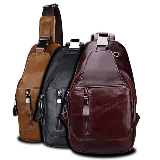 Men's Stylish Innovative First Layer Cowhide Bags