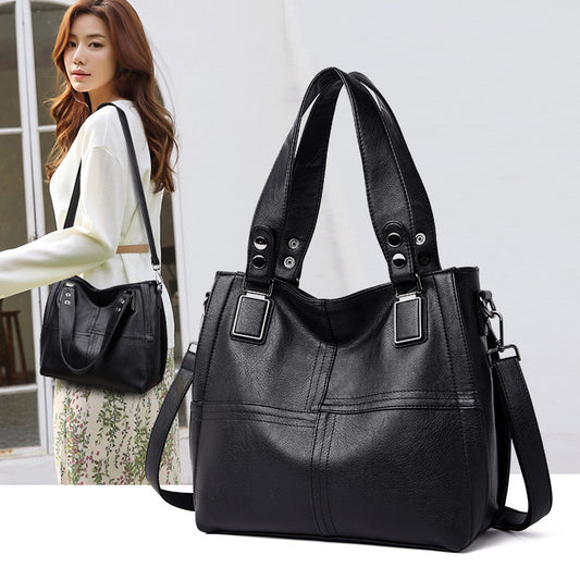 Women's Soft Leather Fashion Mom Large Capacity Shoulder Bags