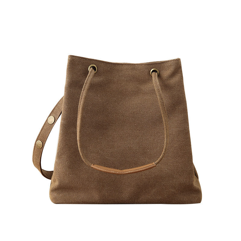 Women's Canvas Cotton Linen Artistic Simple Preppy Shoulder Bags