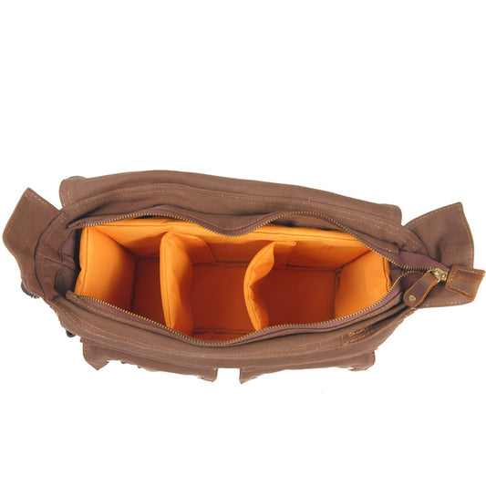 Cloth Canvas With Leather Graphy Waterproof Bags