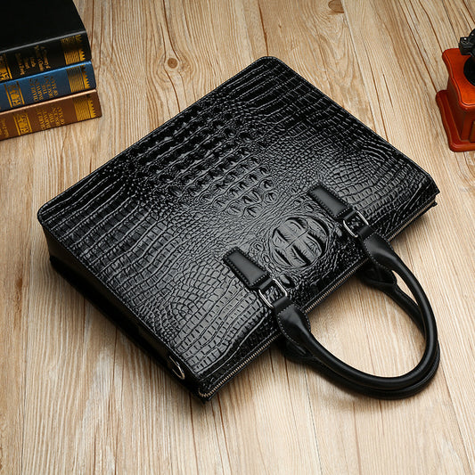 Men's Crocodile Pattern Horizontal Business Fashion One Men's Briefcases
