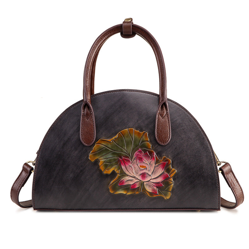 Women's Genuine Leather First Layer Cowhide Vintage Hand-rub Handbags