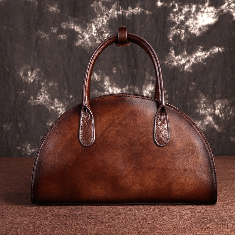 Women's Genuine Leather First Layer Cowhide Vintage Hand-rub Handbags